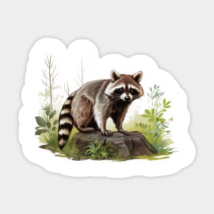 Cute Raccoon Lovers Sticker